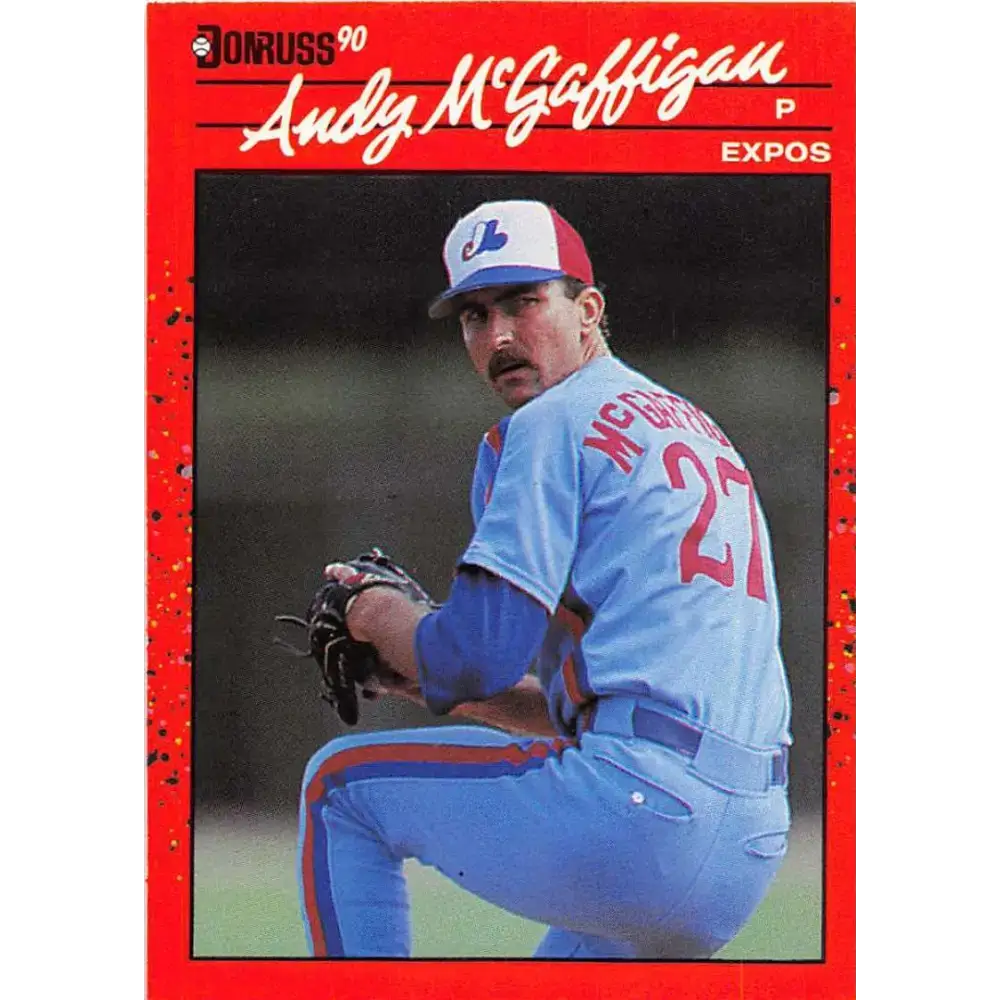 1990 Donruss #574 Andy McGaffigan VG-EX Montreal Expos Baseball Card - Baseball Card Single