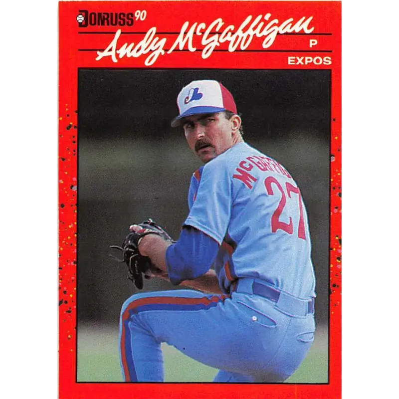 1990 Donruss #574 Andy McGaffigan VG-EX Montreal Expos Baseball Card - Baseball Card Single