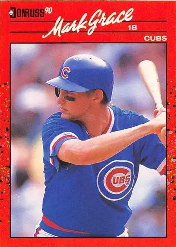 Original gloss 1990 Donruss Mark Grace NM-MT baseball card Cubs ID 5164