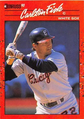 Carlton Fisk baseball card with original gloss from 1990 Donruss #58 NM-MT White Sox
