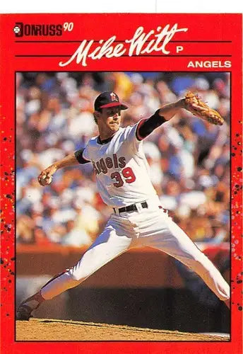 Mike Witt baseball card with original gloss from 1990 Donruss NM-MT Angels