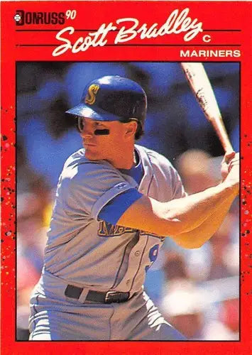 Original gloss Scott Bradley baseball card 1990 Donruss NM-MT Mariners ID:5168
