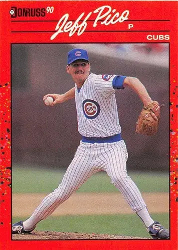 Original gloss Jeff Pico baseball card from 1990 Donruss NM-MT Cubs ID 5171