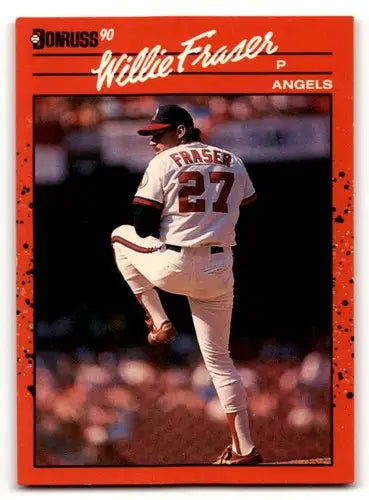 Willie Fraser California Angels baseball card from 1990 Donruss #587, EX/ID:57570