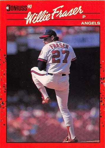 Willie Fraser baseball card 1990 Donruss NM-MT Angels with original gloss