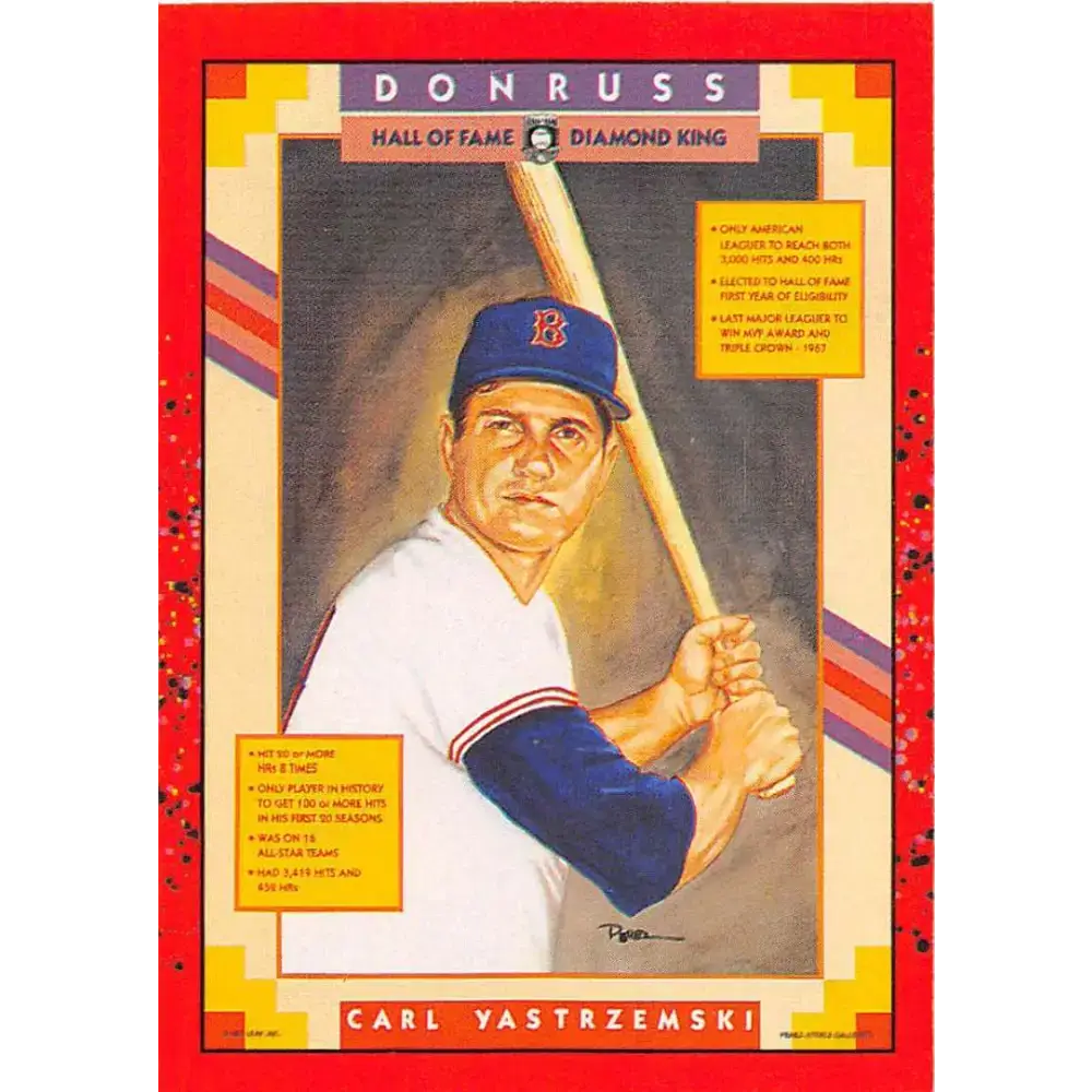 1990 Donruss #588 Carl Yastrzemski VG-EX Boston Red Sox Baseball Card - Baseball Card Single