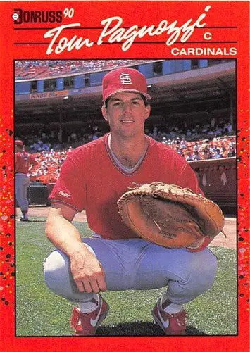 Original gloss Tom Pagnozzi baseball card NM-MT Cardinals 1990 Donruss #591