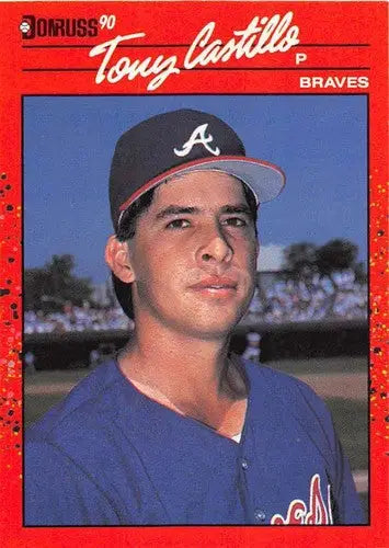 Original gloss Tony Castillo baseball card from 1990 Donruss NM-MT Braves