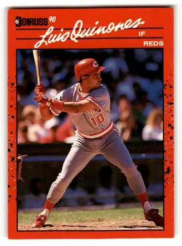 Luis Quinones Cincinnati Reds baseball card from 1990 Donruss #595 in EX/NM condition