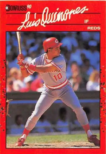 1990 Donruss #595 Luis Quinones baseball card with original gloss, NM-MT condition
