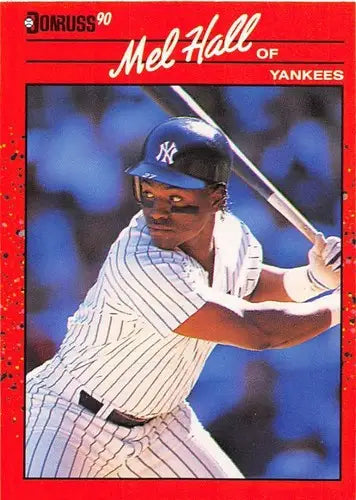 Mel Hall baseball card with original gloss from 1990 Donruss NM-MT Yankees