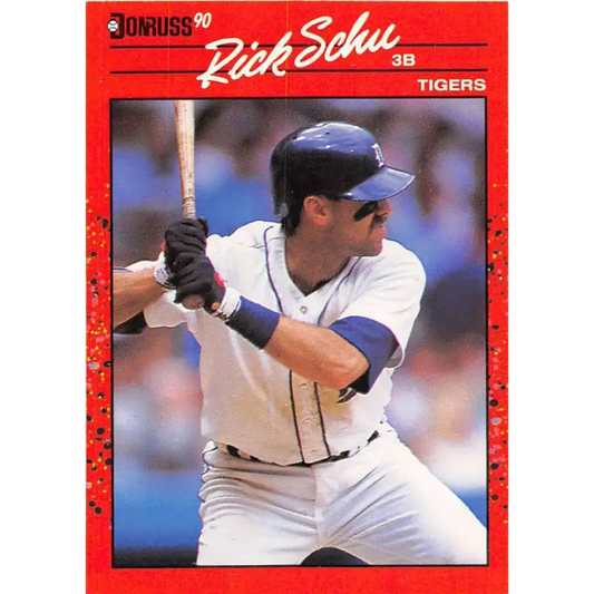 1990 Donruss #599 Rick Schu VG-EX Detroit Tigers Baseball Card - Baseball Card Single
