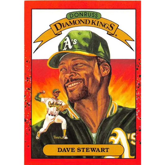 1990 Donruss #6 Dave Stewart DK VG-EX Oakland Athletics Baseball Card - Baseball Card Single