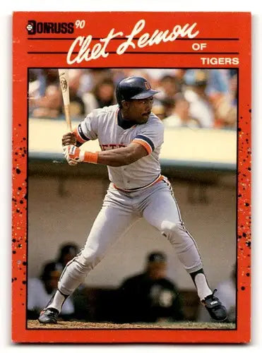 Chet Lemon Detroit Tigers baseball card from 1990 Donruss series with original gloss