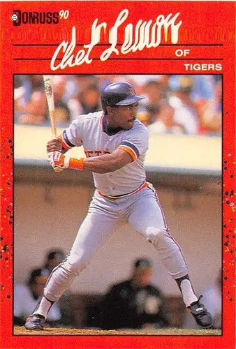 Original gloss 1990 Donruss Chet Lemon baseball card NM-MT Tigers ID 19125