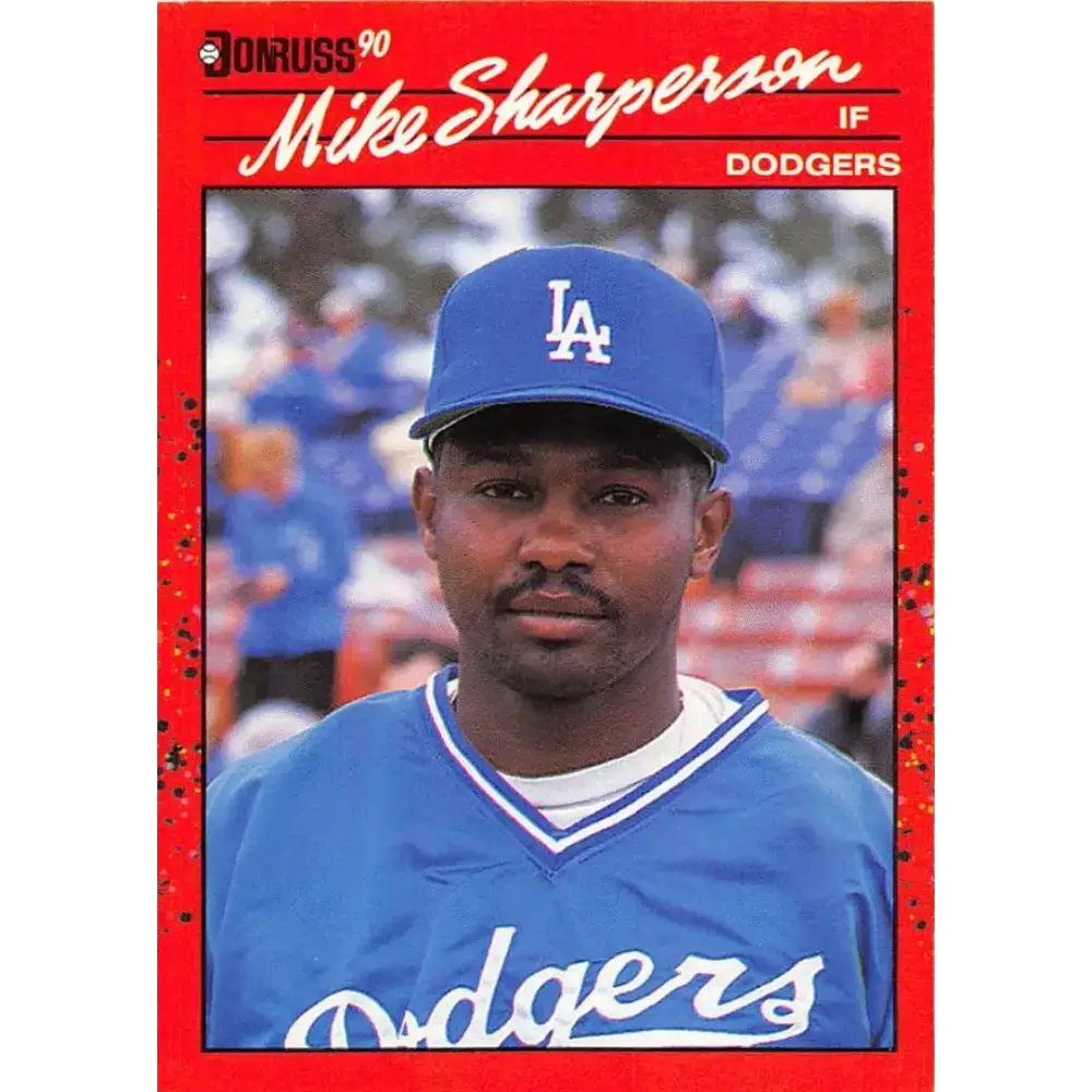 1990 Donruss #603 Mike Sharperson DP VG-EX Los Angeles Dodgers Baseball Card - Baseball Card Single