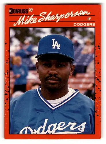 Mike Sharperson Los Angeles Dodgers baseball card from 1990 Donruss #603