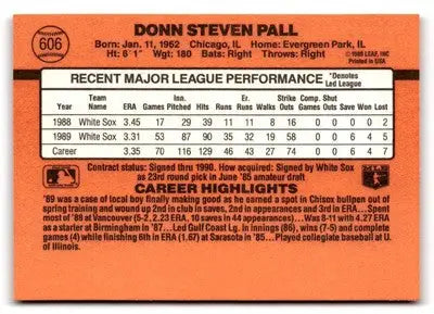 1990 Donruss #606 Donn Pall - Baseball Card Single