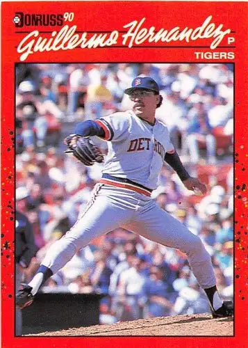 Original gloss of Guillermo Hernandez baseball card from 1990 Donruss featuring NM-MT Tigers