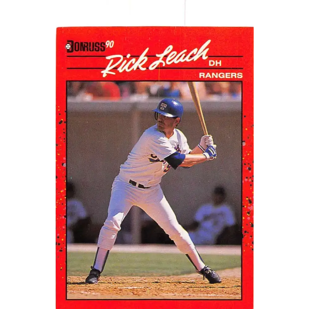 1990 Donruss #613 Rick Leach DP VG-EX RC Rookie Texas Rangers Baseball Card - Baseball Card Single