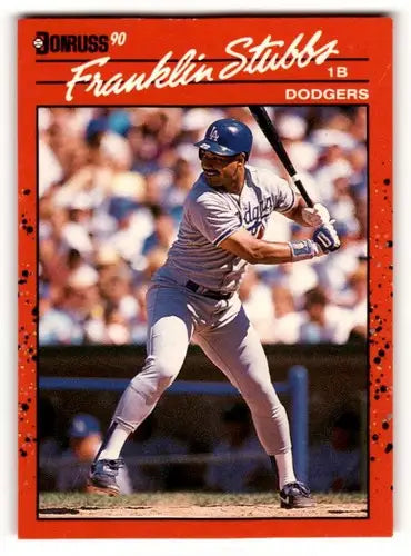 Original gloss Franklin Stubbs Los Angeles Dodgers baseball card from 1990 Donruss series