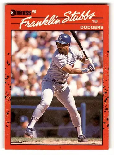 Original gloss Franklin Stubbs Los Angeles Dodgers baseball card from 1990 Donruss