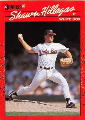 1990 Donruss #619 Shawn Hillegas baseball card with original gloss from White Sox DP