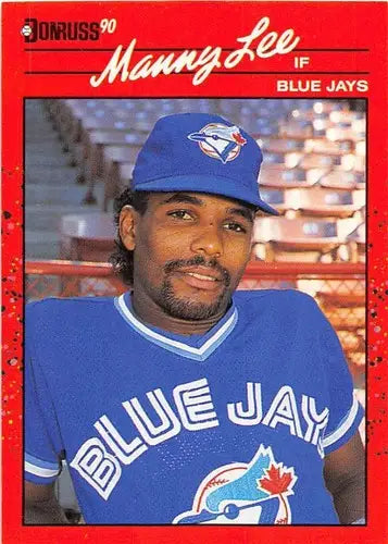 Original gloss Manny Lee baseball card from 1990 Donruss Blue Jays NM-MT