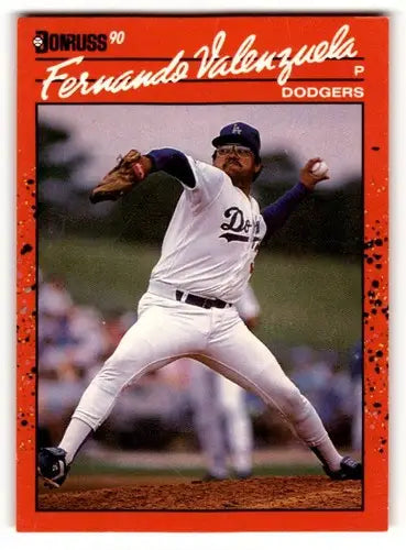 Original gloss Fernando Valenzuela baseball card from 1990 Donruss Los Angeles Dodgers
