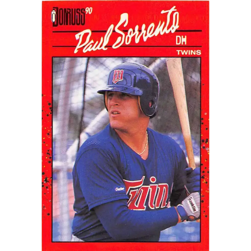 1990 Donruss #626 Paul Sorrento DP VG-EX RC Rookie Minnesota Twins Baseball Card - Baseball Card Single