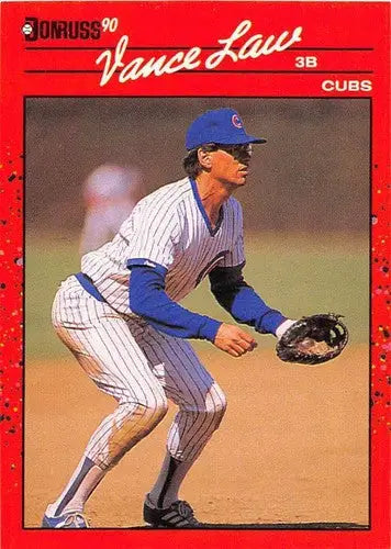 Original gloss Vance Law baseball card 1990 Donruss NM-MT Cubs DP ID 5214