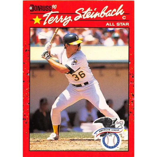 1990 Donruss #637b Terry Steinbach AS VG-EX Oakland Athletics Baseball Card - Baseball Card Single