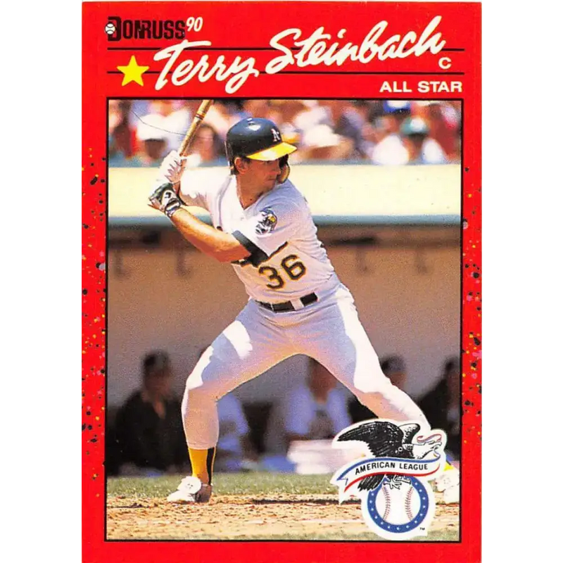 1990 Donruss #637b Terry Steinbach AS VG-EX Oakland Athletics Baseball Card - Baseball Card Single