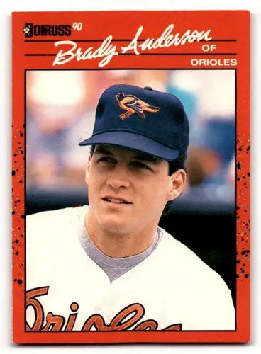 Brady Anderson Baltimore Orioles baseball card from 1990 Donruss series