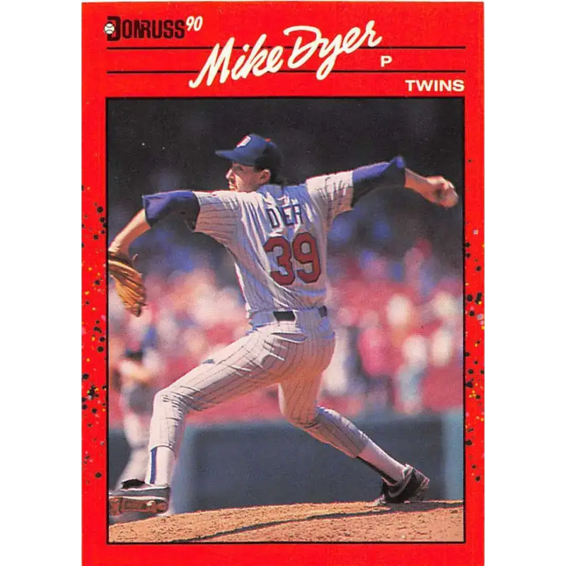 1990 Donruss #642 Mike Dyer VG-EX RC Rookie Minnesota Twins Baseball Card - Baseball Card Single