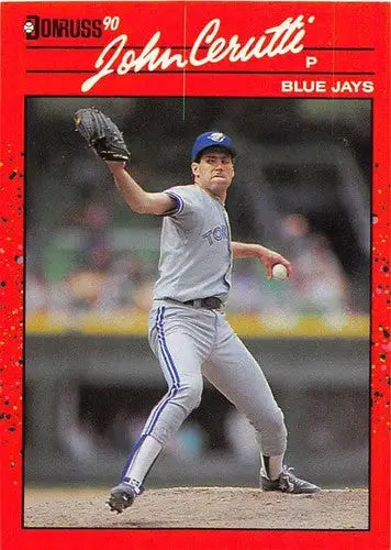 Original gloss John Cerutti baseball card featuring Blue Jays from 1990 Donruss set