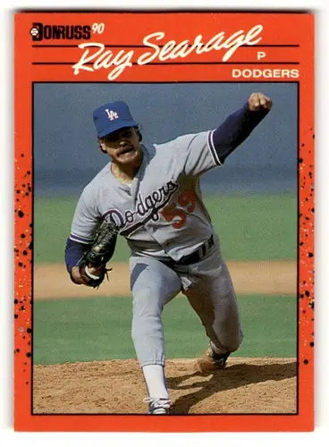 Original gloss Ray Searage Los Angeles Dodgers baseball card from 1990 Donruss
