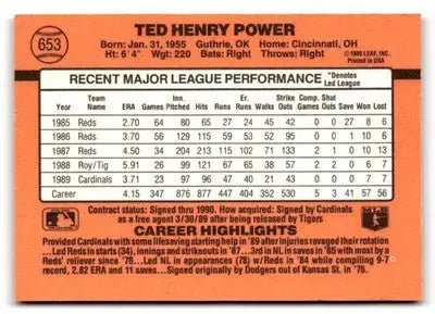 1990 Donruss #653 Ted Power - Baseball Card Single