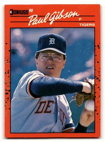 Original gloss Paul Gibson Detroit Tigers baseball card from 1990 Donruss #657