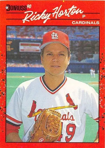 Original gloss Ricky Horton baseball card 1990 Donruss NM-MT Cardinals ID:5235