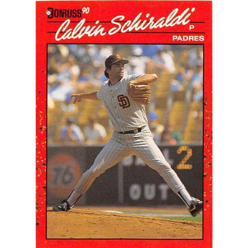 1990 Donruss #672 Calvin Schiraldi VG-EX San Diego Padres Baseball Card - Baseball Card Single