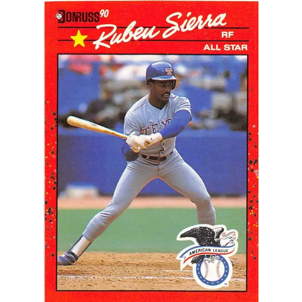 1990 Donruss #673b Ruben Sierra COR AS VG-EX Texas Rangers Baseball Card - Baseball Card Single
