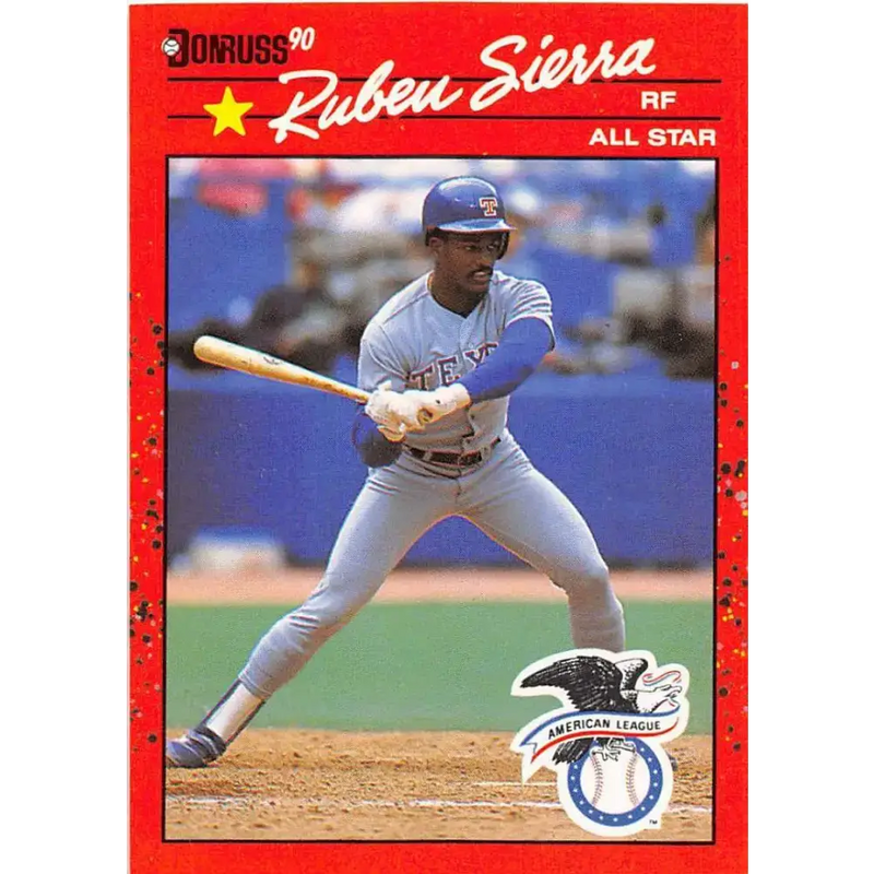 1990 Donruss #673b Ruben Sierra COR AS VG-EX Texas Rangers Baseball Card - Baseball Card Single