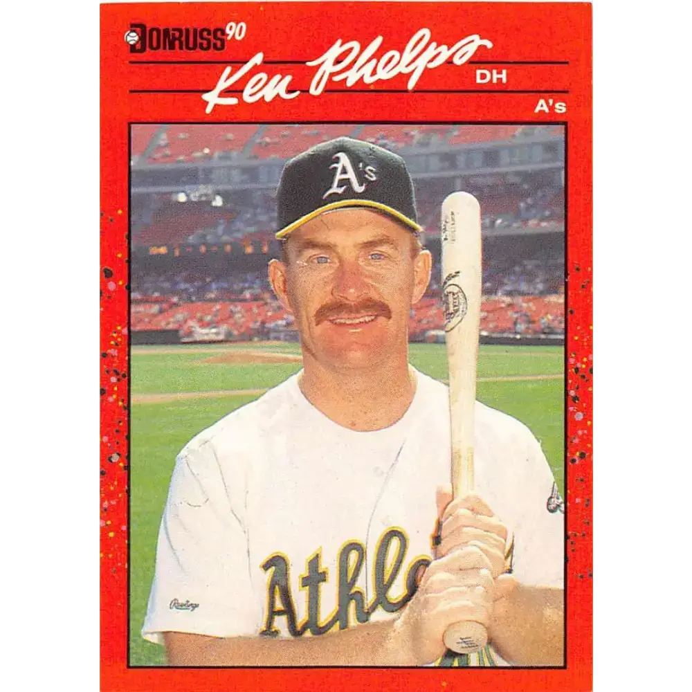 1990 Donruss #675 Ken Phelps VG-EX Oakland Athletics Baseball Card - Baseball Card Single