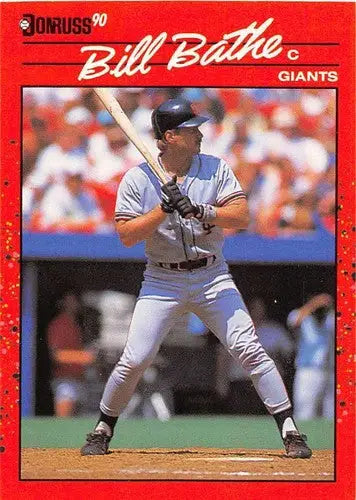 Original gloss 1990 Donruss Bill Bathe NM-MT Giants baseball card product image