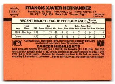 1990 Donruss #682 Xavier Hernandez - Baseball Card Single