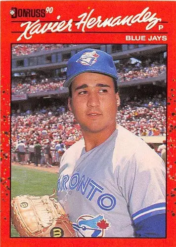 Xavier Hernandez rookie Blue Jays baseball card from 1990 Donruss series