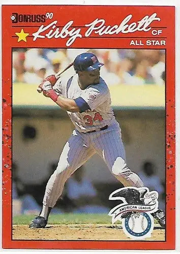 Original gloss Kirby Puckett baseball card from 1990 Donruss Twins sports cards collection