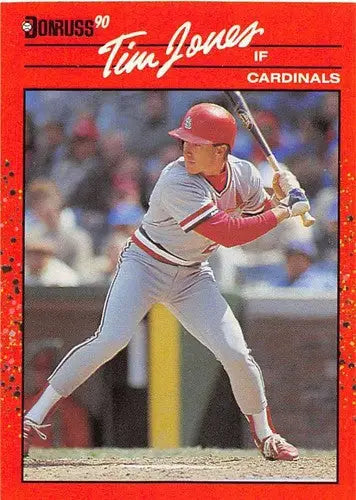 Original gloss Tim Jones baseball card from 1990 Donruss #686 NM-MT Cardinals