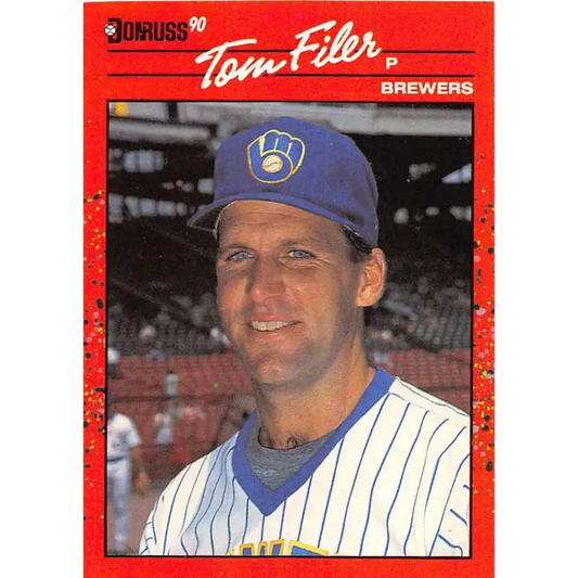 1990 Donruss #687 Tom Filer VG-EX Milwaukee Brewers Baseball Card - Baseball Card Single